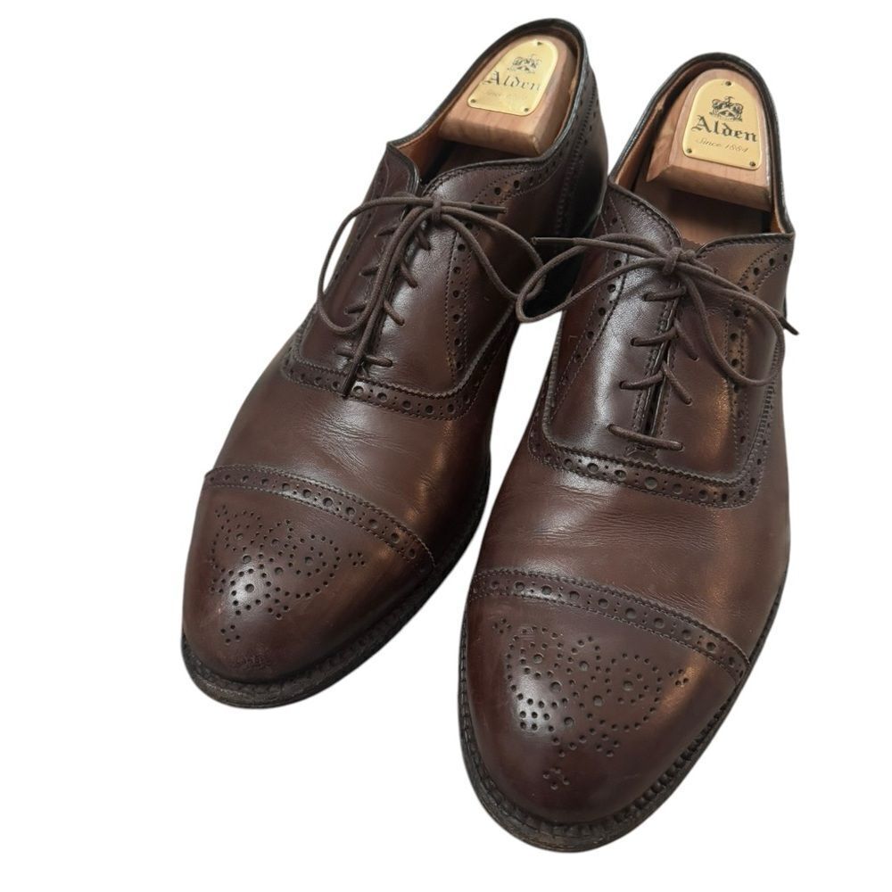 Alden Dress Shoes 913 Straight Tip Inner Vane Color Brown US 12 A/C